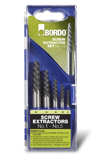 BORDO SCREW EXTRACTOR SET ( #1 2 3 4 5) 